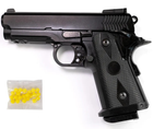 Страйкбольный Пистолет Smith & Wesson SW 1911 VIGOR V314 пластик стреляет пульками 6 мм Чёрный - изображение 1