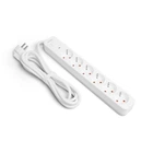 Мережевий подовжувач VIDEX ONCORD с/з 6п 3м (3x1.5мм) з кнопкою White VF-PD63G-W