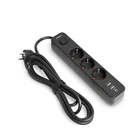 Мережевий подовжувач VIDEX ONCORD с/з 3п 3м (3x1.5мм) 2.4А 2USB+USB-C з кнопкою Black VF-PD33G2U1C-B
