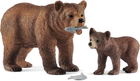 Zestaw figurek Schleich Matka grizzly z małym niedźwiedziem 2 szt (4059433296920) - obraz 1