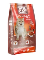 Повноцінний сухий корм для дорослих кішок Wise Cat Turkey and liver