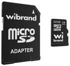Карта пам'яті Wibrand micro SDHC UHC-1 32Gb class 10 SD adaptor
