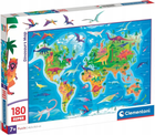 Puzzle Clementoni Super Dinosaurs Map 180 elementów (8005125297900)