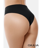 Безшовні жіночі трусики в рубчик BRASILIAN BRIEFS RIB - GIULIA - Giulia - BRASILIAN BRIEFS RIB - S/M - Black