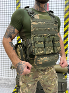 Плитоноска з Cordura з напашником аптечкою та комплектом підсумків Піксель