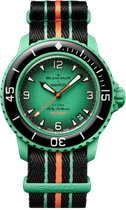 Наручные часы Blancpain × Swatch Bioceramic Scuba Fifty Fathoms Collection 'Indian Ocean' (SO35I100)