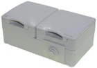 Розетка двойная Videx Binera VF-BNW22G-G накладная с заземлением IP65