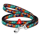 Поводок для собак WAUDOG Nylon Зубастые монстры XS 10 мм 122 см Разноцветный (LKMTR_850001)