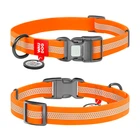 Нашийник для собак водостійкий WAUDOG Waterproof світловідбиваючий пластикова пряжка S Ш 15 мм Д 25-35 см помаранчевий
