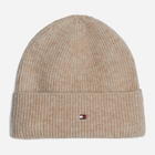 Czapka beany damska Tommy Hilfiger AW0AW16633 One Size Beżowa (8720637873168)