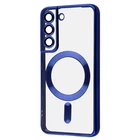 Чехол ударостойкий Wave Metal Color Case with MagSafe + линзы на камеру для Samsung Galaxy S24 FE Midnight Blue