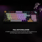 Проводная механическая игровая клавиатура Fantech ATOM96 MK890V2 с переключателями Red Switch и RGB подсветкой, в цвете светло-синем.