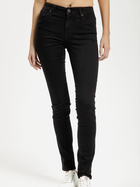 Jeansy slim fit damskie z wysokim stanem Cross Jeans P 489-155 28-36 Czarne (8699438624869)