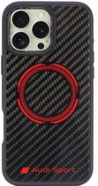 Панель Audi Carbon Fiber Sport з MagSafe для Apple iPhone 16 Pro Max Black/Red (6955250227834)