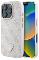 Панель Guess Hardcase Leather 4G Triangle Strass для Apple iPhone 16 Pro Max Pink (GUHCP16XP4TDPP)