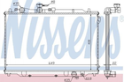 Радіатор охолодження двигуна NISSENS 62405A Mazda 626 F25215200, F2H115200, F2J215200