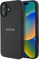 Панель Guess Hardcase Grained Gold Ring MagSafe для Apple iPhone 16 Black (GUHMP16SPGHSMMK)