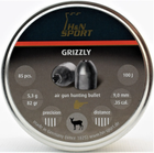 Кулі пневм H&N Grizzly, 85шт/уп, 5,3 г, 9 мм - зображення 1