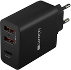 Мережевий зарядний пристрій Canyon H-08 PD 30W USB-C +  2 x USB-A Black (CNE-CHA08B)