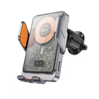 Тримач для телефона автотримач із бездротовою зарядкою HOCO HW7 Transparent Discovery Edition wireless fast charging car holder air outlet Metal Grey (6942007608145)