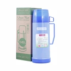 Термос синий 450ml пластиковый со стеклянной колбой