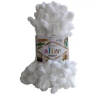 Пряжа Alize Puffy №55 белый, для вязания руками