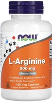 Амінокислота Now Foods L-Arginine 500 мг Капсули