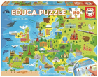 Puzzle Educa Mapa Europy dla dzieci 150 elementów (8412668186071)