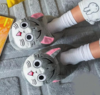 Тапочки кигуруми игрушки Детские для мальчика Kigurumi Кот Чи Теплые Тканевые Серый 35-41 (Х305345)