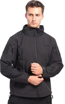 Водонепроникна тактична куртка SOFTSHELL із флісом Solve Black KT6000801 розмір 2XL