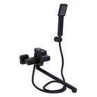 Смеситель для ванны Lidz Wawel 005 c душевым гарнитуром (k35) LDWAW005BLA45394 Black черный