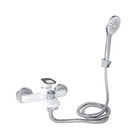 Смеситель для ванны Lidz Latwa 006 белый с душевым гарнитуром (LDLAT006WHI45424)