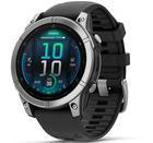 Смарт-годинник Garmin Fenix E 47mm Stainless steel with Black silicone band (010-03025-00)