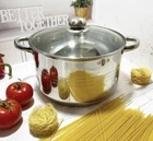 Велика кастрюля із нержавійки 23.8 л з товстим дном Edenberg EB-3024