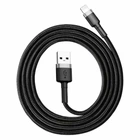 Кабель 2 м. для iPhone USB to Lightning gray/black, Cafule 1,5A Baseus для зарядки та передачі даних (CALKLF-CG1)