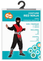 Strój karnawałowy Godan Czerwony Ninja 130-140 cm (5901238671596)