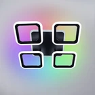 Управляемая светодиодная люстра ESLLSE ROOM 70W 4S SMART 385×385×75мм Черная с подсветкой RGB