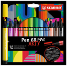 Набір фломастерів Stabilo Pen 68 Max Arty 12 шт (4006381590013)