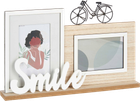 Multiramka Giftdecor Smile Stojąca z dekoracyjnym napisem i rowerem na 2 zdjęcia 10 x 15 cm (8430852855176)