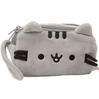 Пенал Косметичка плюшевий Кіт Пушин Pusheen на 2 відділення 21*13 см органайзер сірий (ІІ) 33544