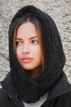 Жіноча тепла шапка капор на флісі Bonnet (8049425)