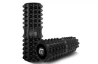 Масажний ролик EasyFit Grid Roller 33 см v.1.2 (чорний) із заглушками з двох сторін (ролик-валик для МФР та йоги, масажер для спини, ніг, рук, шиї) OS-8584-2