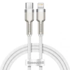 Кабель Baseus Cafule Metal Type-C to Lightning PD 20W 2.4А 1m білий CATLJK-A02
