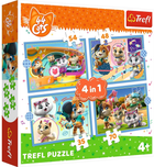 Puzzle Trefl 44 Cats Kocia Ferajna 4 w 1 207 elementów (5900511346121)