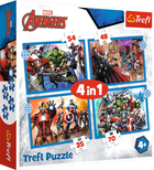 Puzzle Trefl Marvel Avengers Odważni Avengersi 4 w 1 207 elementów (5900511343861)