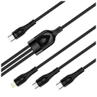 Дата кабель USB-C to Lightning + Micro 5P + USB-C 1.2m 3.0A (PD60W data) Black ColorWay (CW-CBPDU3060-BK)