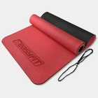 Килимок для йоги та фітнесу TPE+TC 6 мм двошаровий червоний-чорний EasyFit (2000003101771)