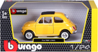 Металева модель автомобіля BBurago Fiat 500 F 1965 1:24 Жовта (4893993220984)