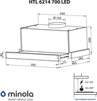 Витяжка Minola HTL 6214 BL 700 LED (телескопічна)