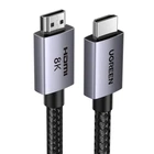 Высокоскоростной HDMI шнур кабель UGREEN 8K HDMI 2.1 с сертифицированными разъемами 2 м Grey (HD171)